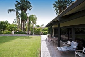 Lawn and Patio of Contemporary House