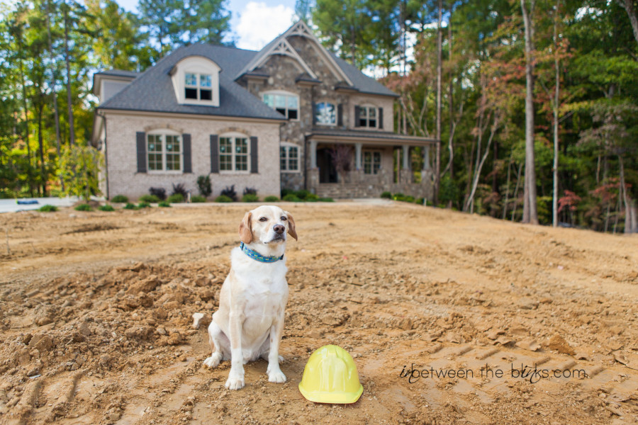 Lily in front of the Million Dollar Dog House